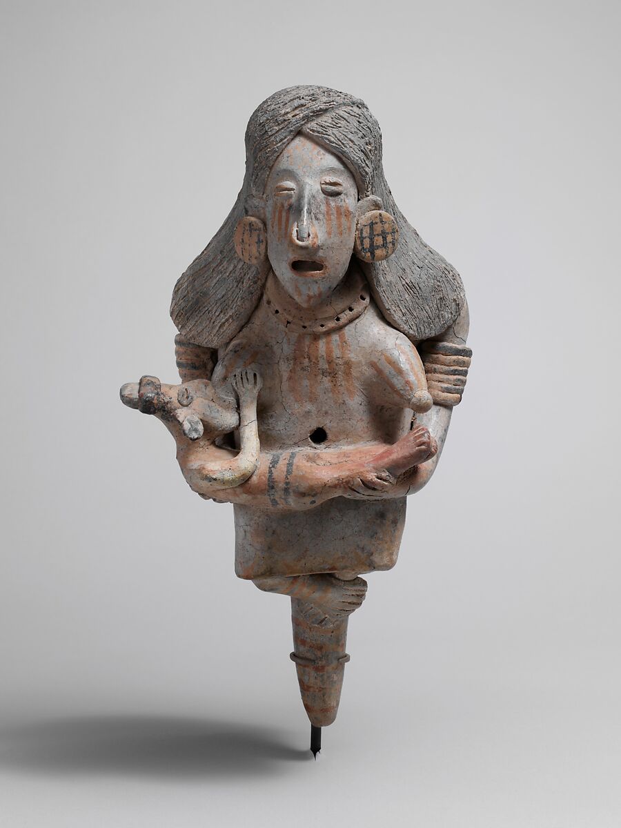 Rattle, Terracotta with kaolin, Jalisco 