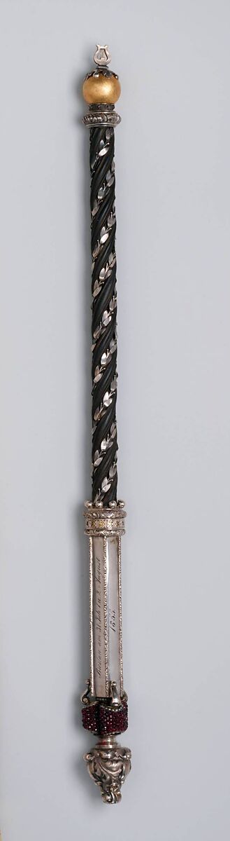 Baton, Silver, ebony, German 