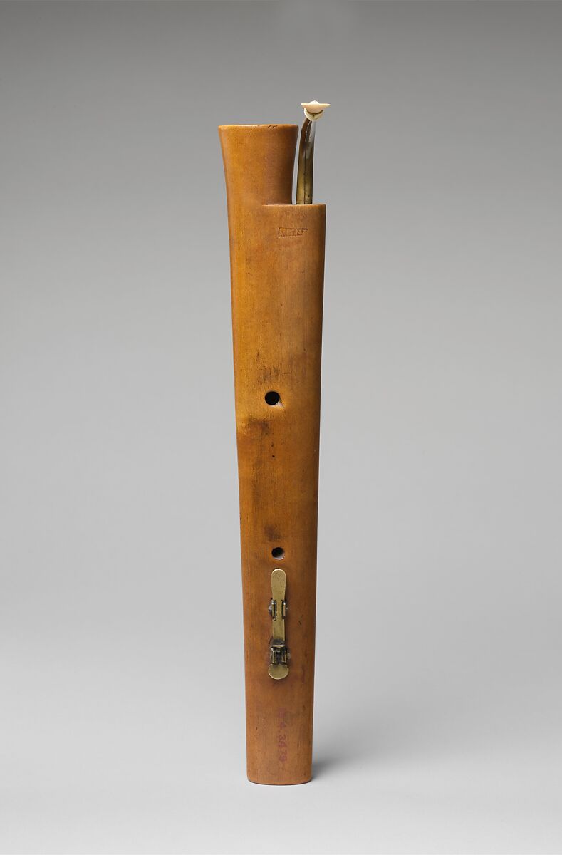 Soprano Dulcian, Boxwood, brass, Spanish?