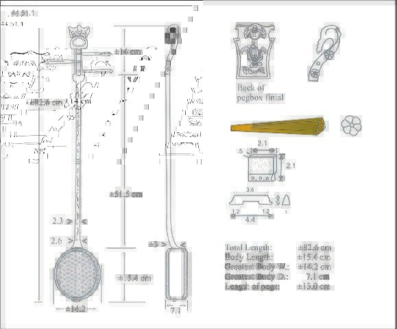 Sanxian (三弦 ), rosewood, mother-of-pearl, snake skin, ivory, Chinese