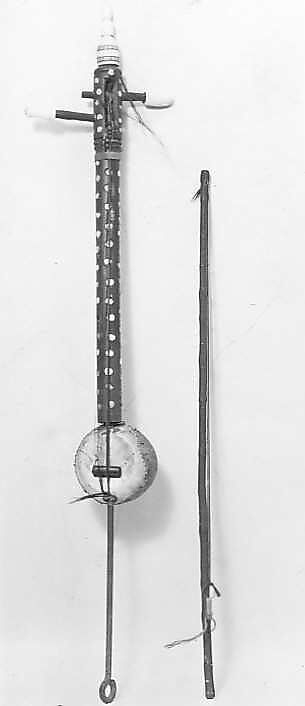 Rabāba, Coconut shell, wood, hide, ebony, pearl, iron, horsehair, Egyptian