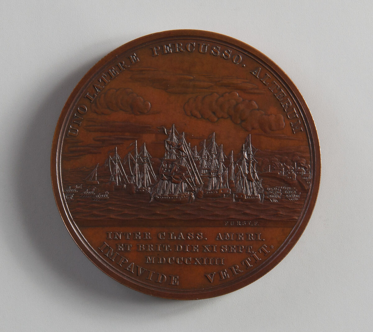 Medal of Lieutenant Stephen Cassin, Moritz Fürst (born 1782, active United States, 1807–ca. 1840), Bronze, American