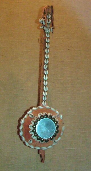 Gunibri, Gourd, leather, cloth, parchment, shells, Possibly Algerian or Tunisian