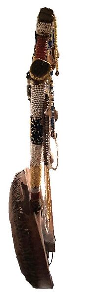 Kerar (lyre), Wood, beads, shells, fiber, metal, hide, Ethiopian or Sudanese