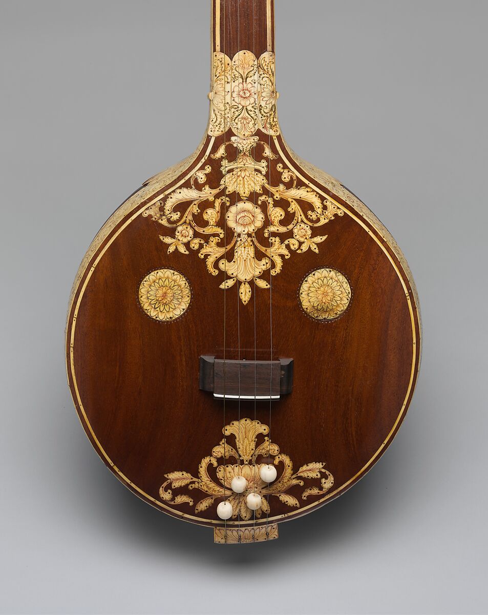 Tanjore Tāmbūra (male), jackwood, rosewood, metal, bone, Indian