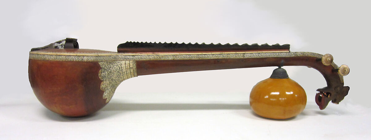 Ekadandi Vina, Jack wood, metal, bone, Indian