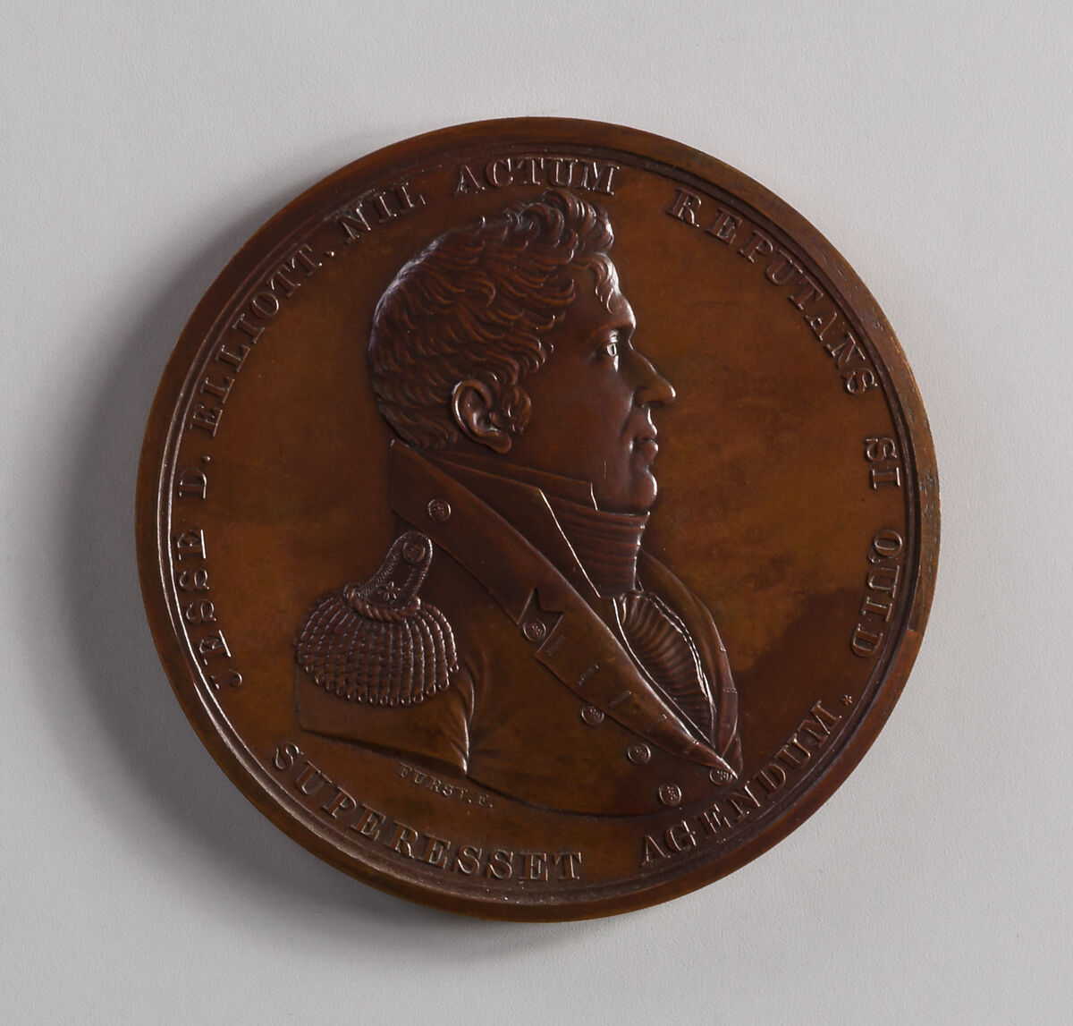 Medal of Captain Jesse Duncan Elliott, Moritz Fürst (born 1782, active United States, 1807–ca. 1840), Bronze, American 