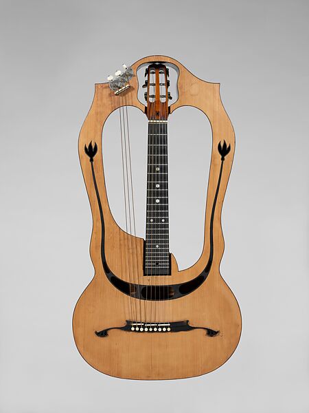 Harp Guitar, Luigi Mozzani (Italian, Faenza 1869–1943 Rovereto), Maple, spruce, ebony, metal, Italian 