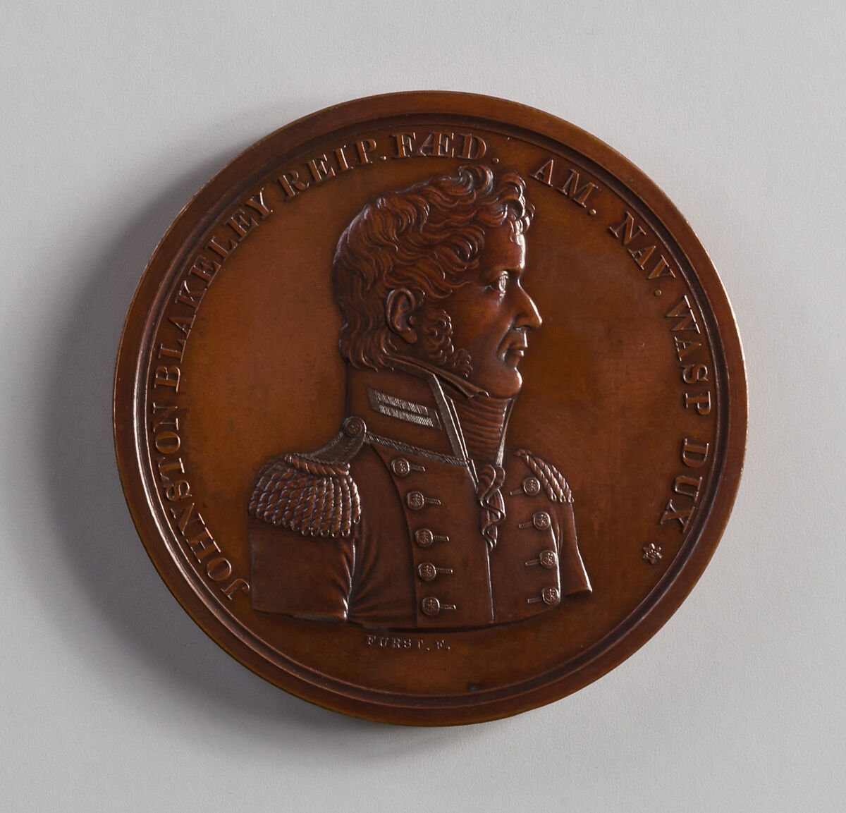 Medal of Captain Johnston Blakely, Moritz Fürst (born 1782, active United States, 1807–ca. 1840), Bronze, American 