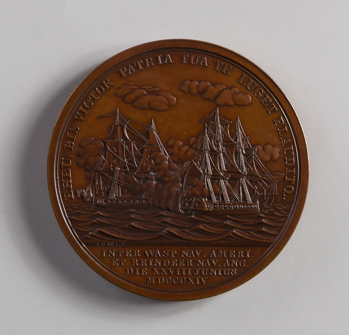 Medal of Captain Johnston Blakely, Moritz Fürst (born 1782, active United States, 1807–ca. 1840), Bronze, American