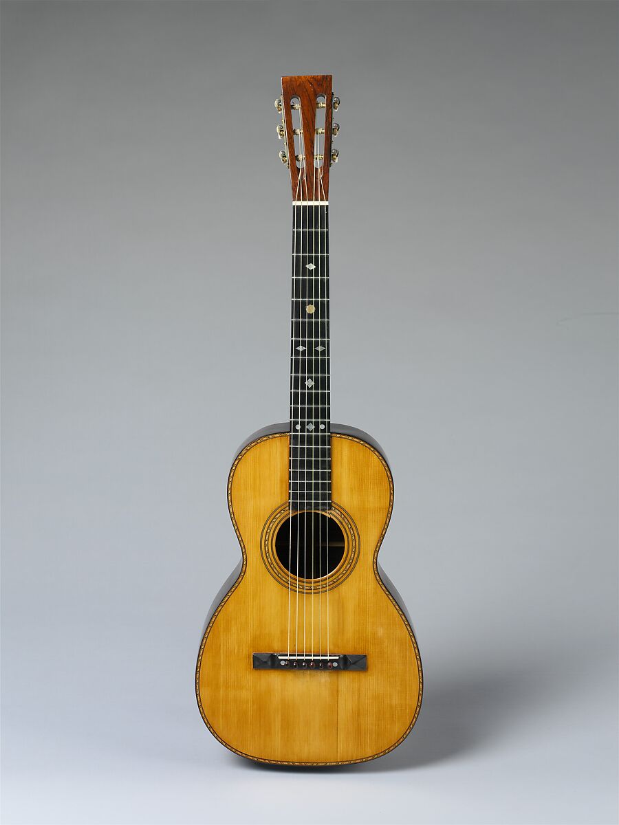Guitar, Joseph Bini (ca. 1810–1877), Spruce, rosewood, ebony, American 