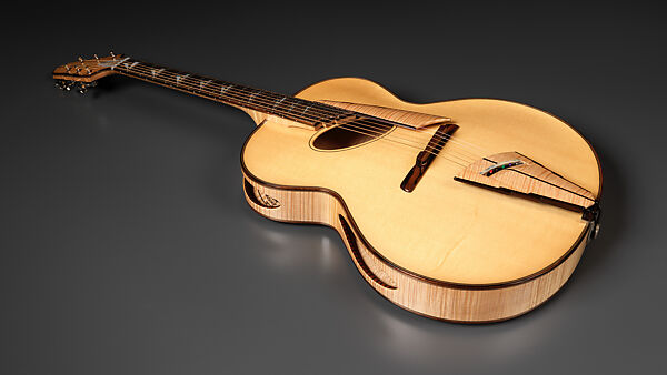 "Winter" from "The Four Seasons" (Serial number 200), John Monteleone (American, Islip, New York born 1947), Tyrolean maple, Tyrolean spruce, curly red maple, Macassar ebony, sterling silver, mother-of-pearl, diamond, nickel plating, natural blonde nitro-cellulose lacquer finish  , American