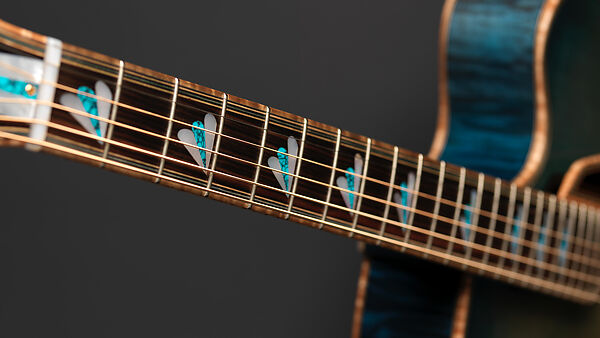 "Spring" from "The Four Seasons" (serial number 201), John Monteleone (American, Islip, New York born 1947), Red-tiger maple, Tyrolean spruce, Macassar ebony, curly red maple, mother-of-pearl, red abalone shell, turquoise, diamond, gold plating, blue nitro-cellulose lacquer finish, American