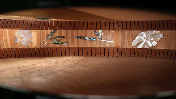 "Spring" from "The Four Seasons" (serial number 201), John Monteleone (American, Islip, New York born 1947), Red-tiger maple, Tyrolean spruce, Macassar ebony, curly red maple, mother-of-pearl, red abalone shell, turquoise, diamond, gold plating, blue nitro-cellulose lacquer finish, American