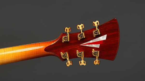 "Summer" from "The Four Seasons" (serial number 202), John Monteleone (American, Islip, New York born 1947), Big-leaf maple, Tyrolean spruce, African red padauk, Macassar ebony, red coral stones, mother-of-pearl, ruby, diamond, gold plating, red nitro-cellulose lacquer finish, American