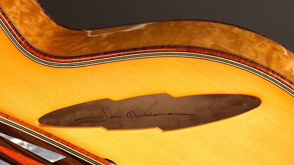 "Autumn" from "The Four Seasons" (serial number 203), John Monteleone (American, Islip, New York born 1947), Big-leaf maple, Tyrolean spruce, koa, Macassar ebony, curly red maple, stainless steel, spiny oyster coral stone, mother-of-pearl, diamond, gold plating, golden-brown nitro-cellulose lacquer finish, American