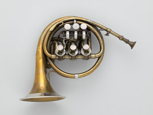 Post Horn, Brass, nickel-silver, possibly Austrian 