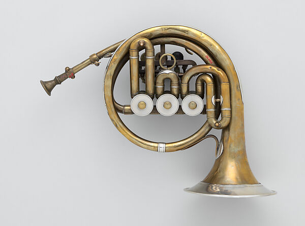 Post Horn, Brass, nickel-silver, possibly Austrian