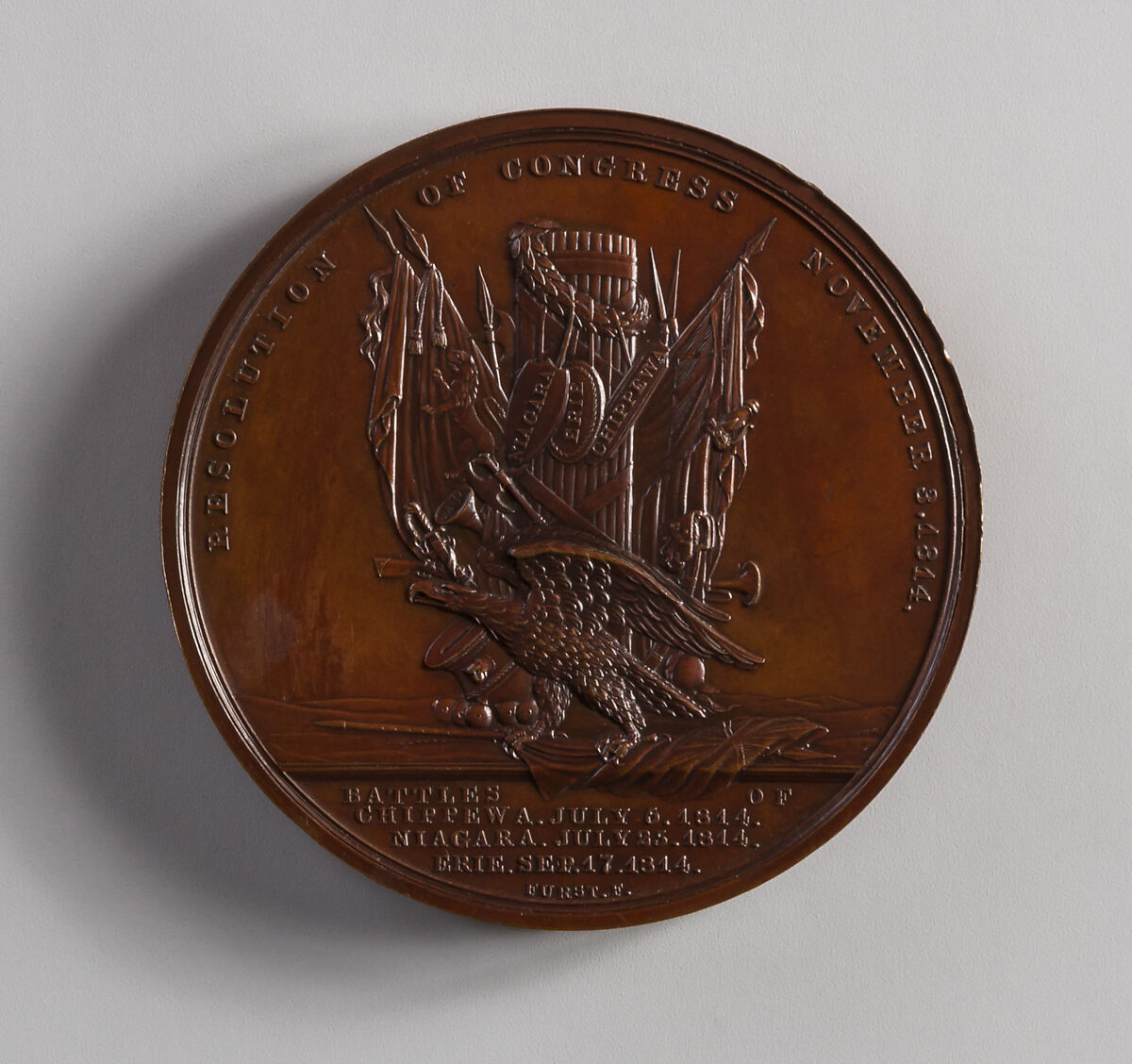 Medal of Major General Jacob Brown, Moritz Fürst (born 1782, active United States, 1807–ca. 1840), Bronze, American