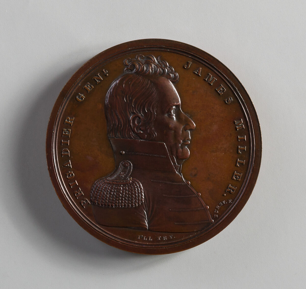 Medal of Brigadier General James Miller, Moritz Fürst (born 1782, active United States, 1807–ca. 1840), Bronze, American 