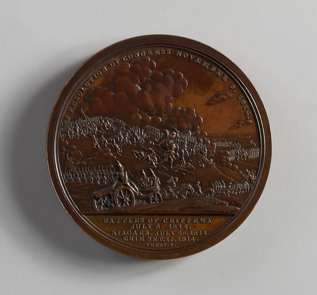 Medal of Brigadier General James Miller, Moritz Fürst (born 1782, active United States, 1807–ca. 1840), Bronze, American
