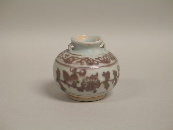 Jar (copy of Chinese Yuan dynasty 14th century made in Thailand in 1984), Porcelain painted in underglaze red, Thailand