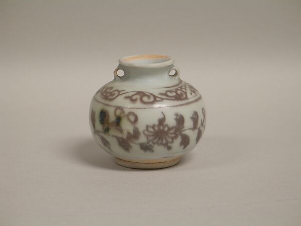 Jar (copy of Chinese Yuan dynasty 14th century made in Thailand in 1984), Porcelain painted in underglaze red, Thailand 