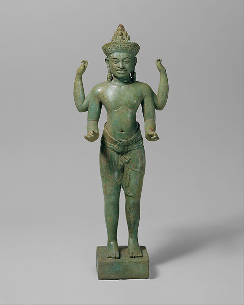 Four-Armed Avalokiteshvara (Bodhisattva of Infinite Compassion), Bronze, Cambodia 