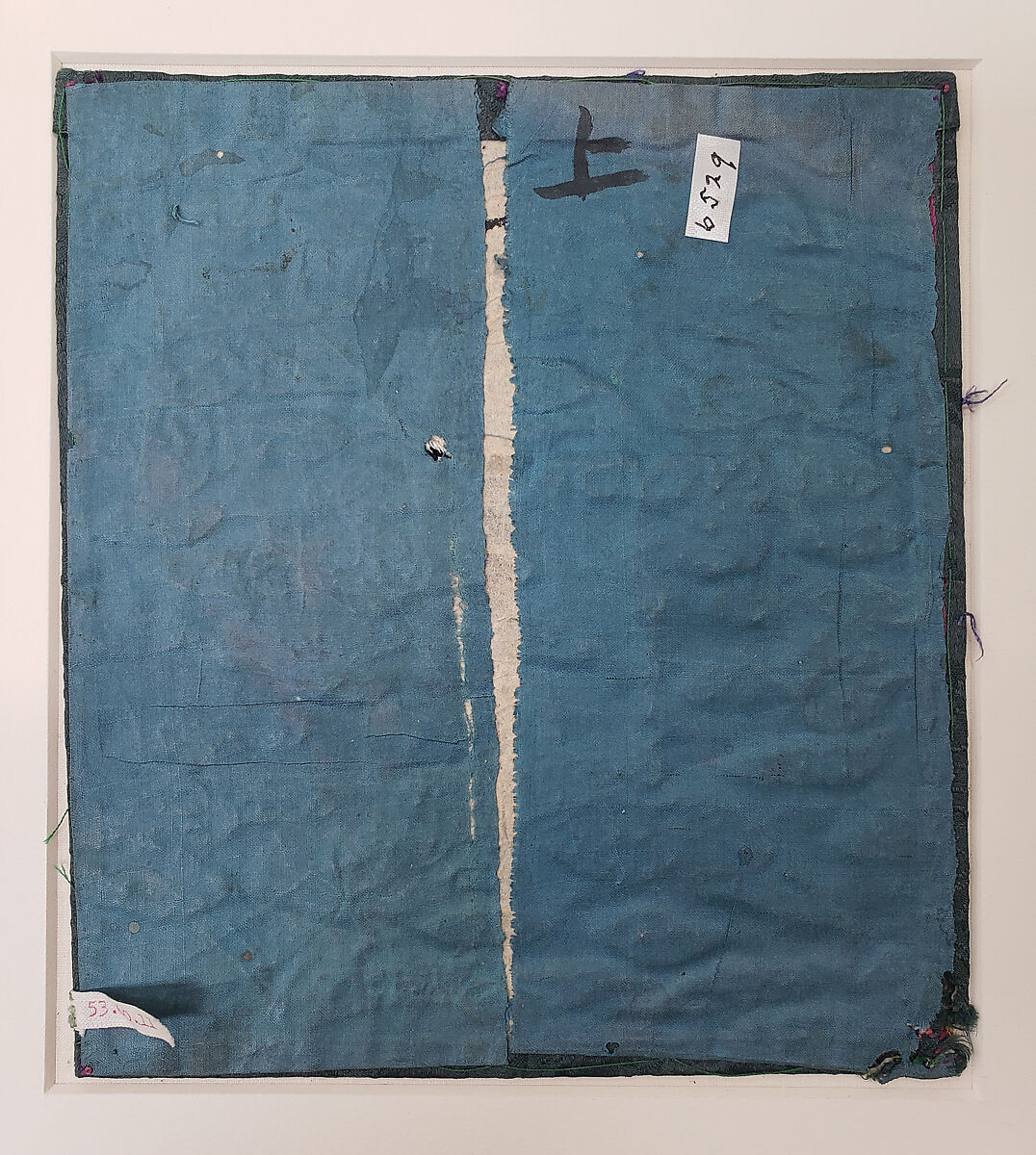 Civil-Official Hyungbae (Rank Badge), Silk embroidery on silk damask, Korea