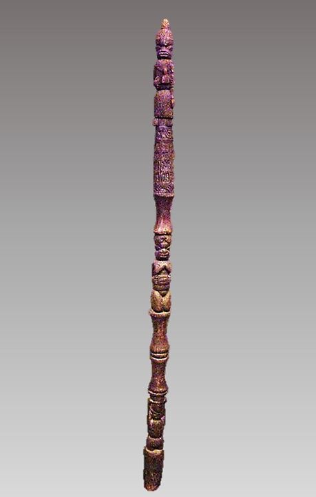 Ukhurhe (rattle staff), Wood, Edo people, court of Benin