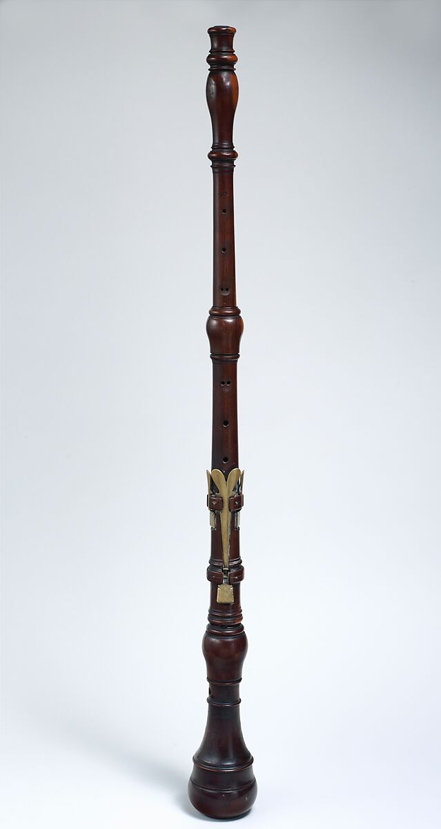 Tenor Oboe, Johann Wolfgang Köningsperger (German (Bavarian), active Roding 1725–1752), Stained pearwood, brass, German (Bavarian) 