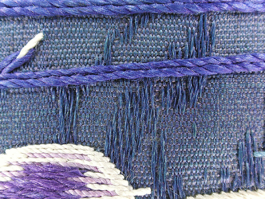 Civil-Official Hyungbae (Rank Badge), Silk embroidery on silk damask, Korea