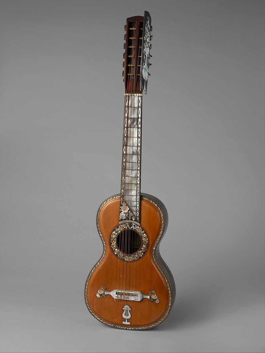 Guitarra Séptima (Seven-course guitar), M. Fernandez (Mexican), Spruce, rosewood, mother-of-pearl, Mexican