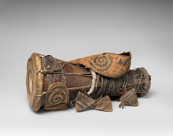 Bàtá (ìyáàlù) drum, Wood, hide, fabric, Yoruba people 