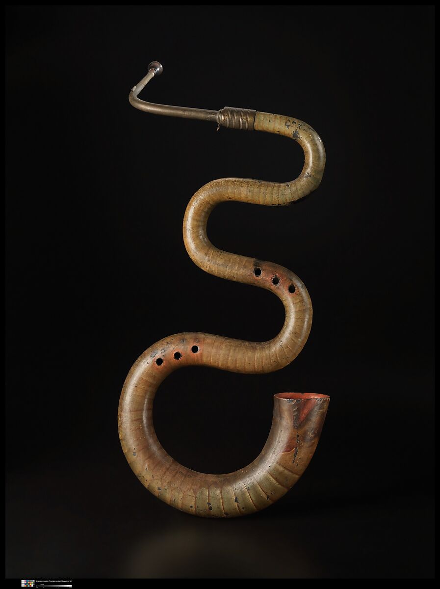 Serpent, C. Baudouin (French), Wood, leather, paint, brass, French 