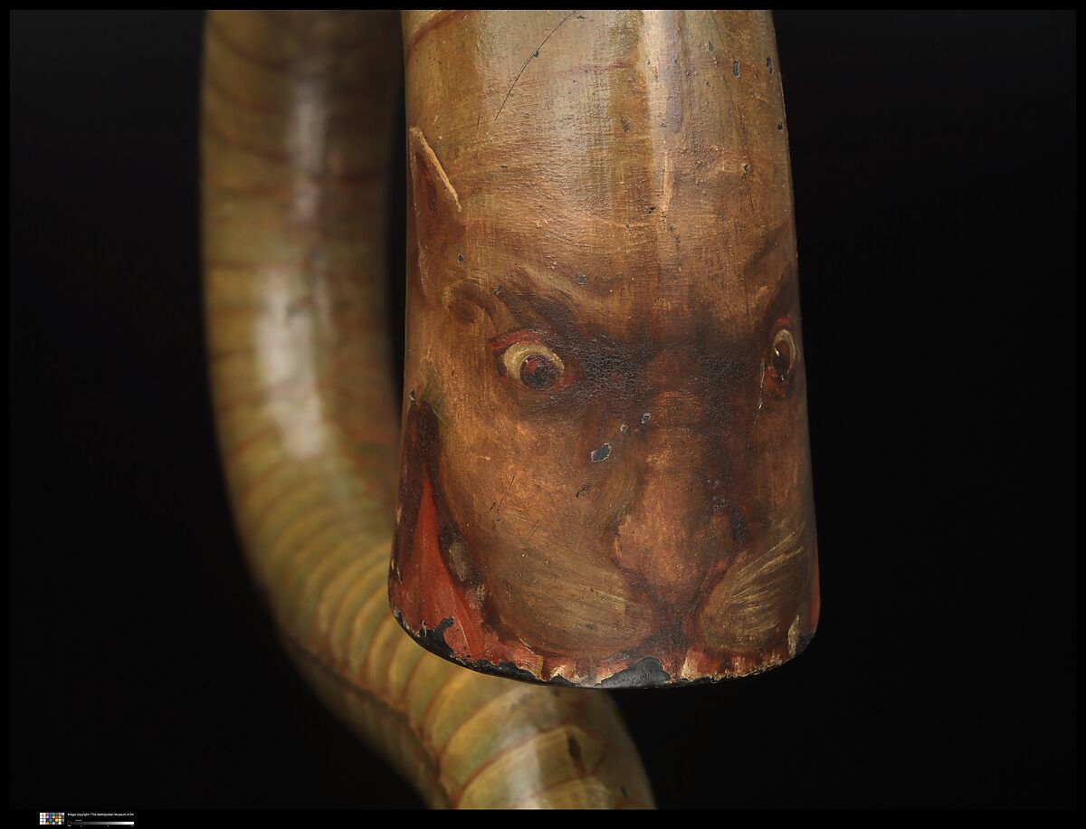 Serpent, C. Baudouin (French), Wood, leather, paint, brass, French