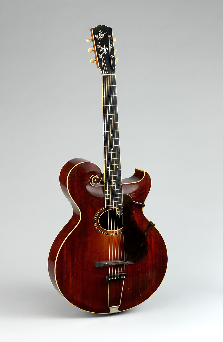 Archtop Guitar, Gibson Mandolin-Guitar Manufacturing Co., Ltd. (American, founded Kalamazoo, Michigan 1902), Spruce, birch, mahogany, ivoroid, mother-of-pearl, nickel silver, American 