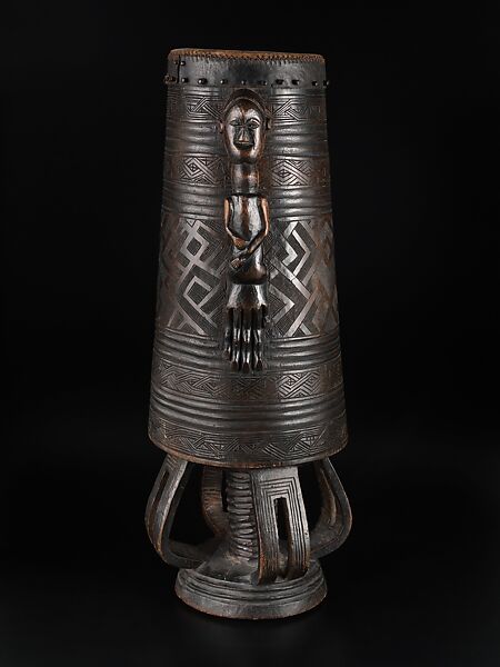 Drum, wood, hide, Kuba (Shoowa)