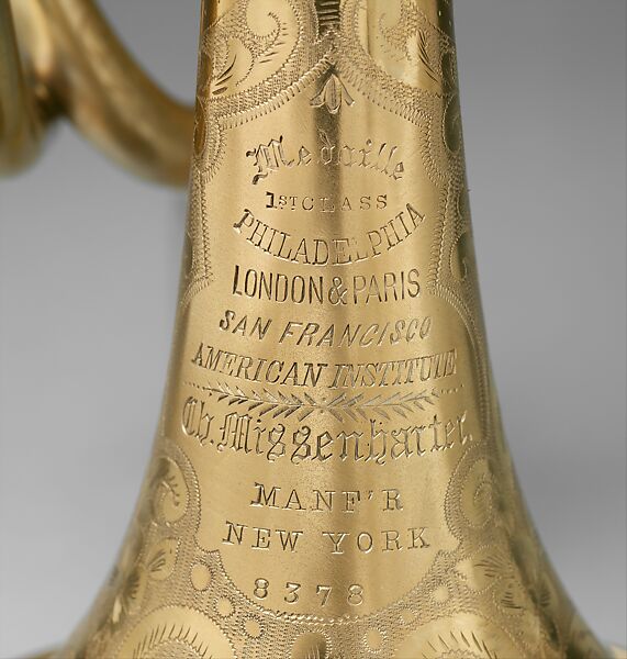 Cornet, Karl Moritz Missenharter, Brass, gold plate, American