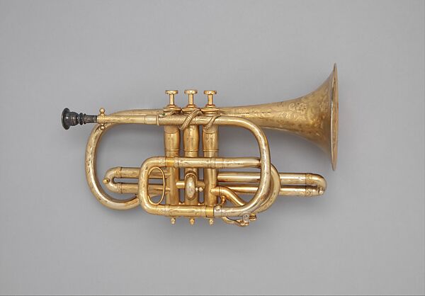 Cornet, Karl Moritz Missenharter, Brass, gold plate, American