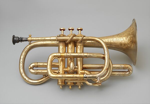 Cornet, Karl Moritz Missenharter, Brass, gold plate, American