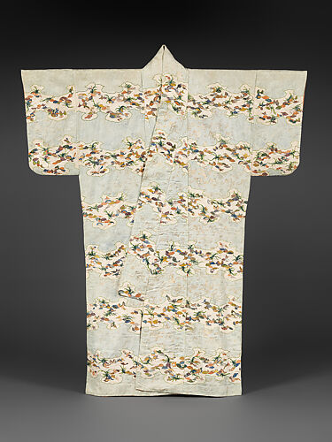 Piece from a Kosode with Pattern of Scattered Snow Roundels (Yukiwa) Filled  with Small Flowers, Japan, Edo period (1615–1868)