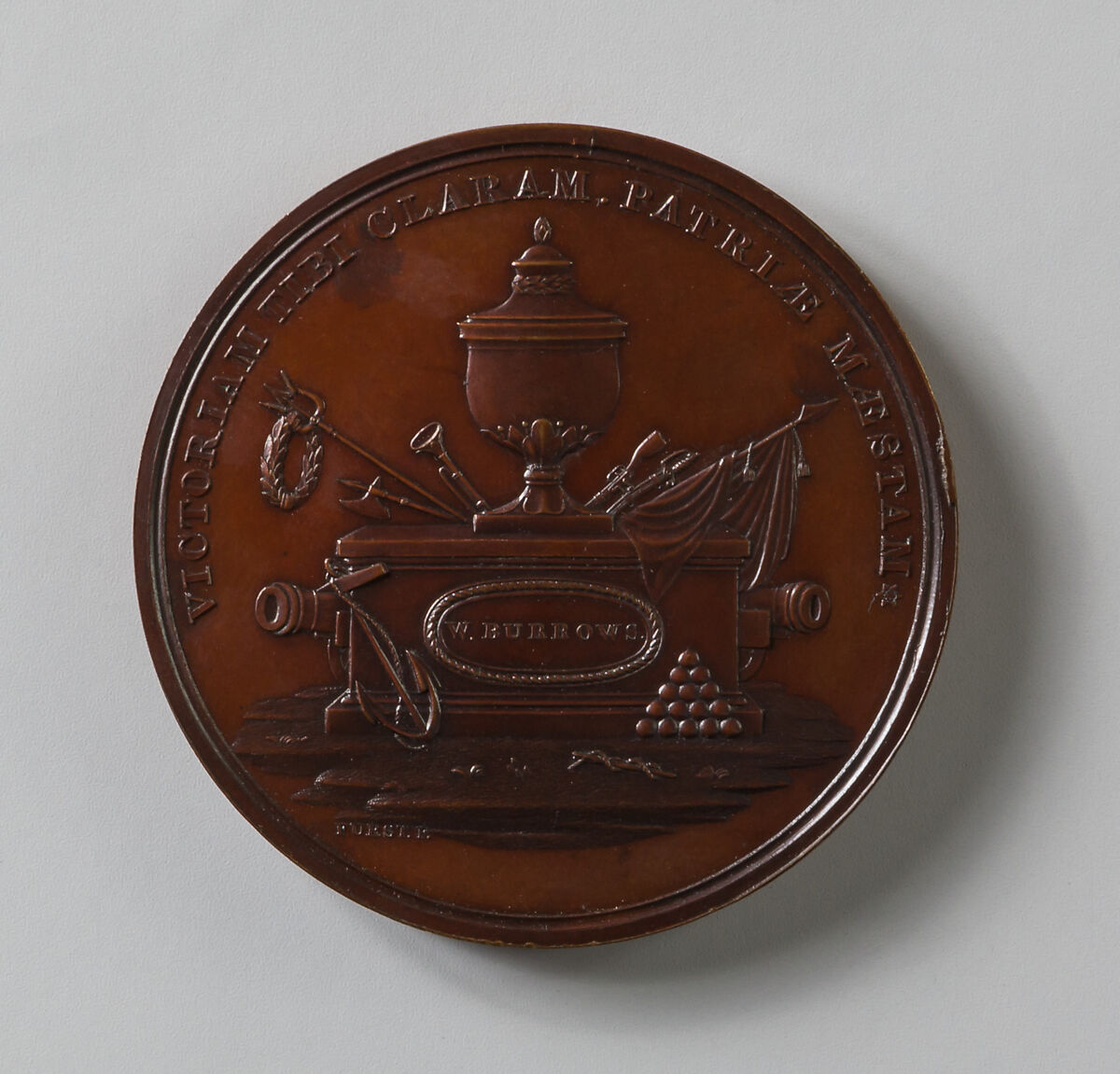 Medal in Memory of Lieutenant William Burrows, Moritz Fürst (born 1782, active United States, 1807–ca. 1840), Bronze, American 