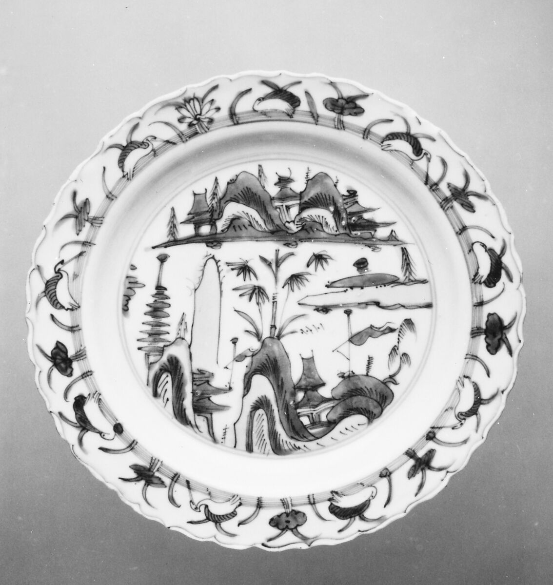 Plate, Porcelain painted in underglaze blue, China