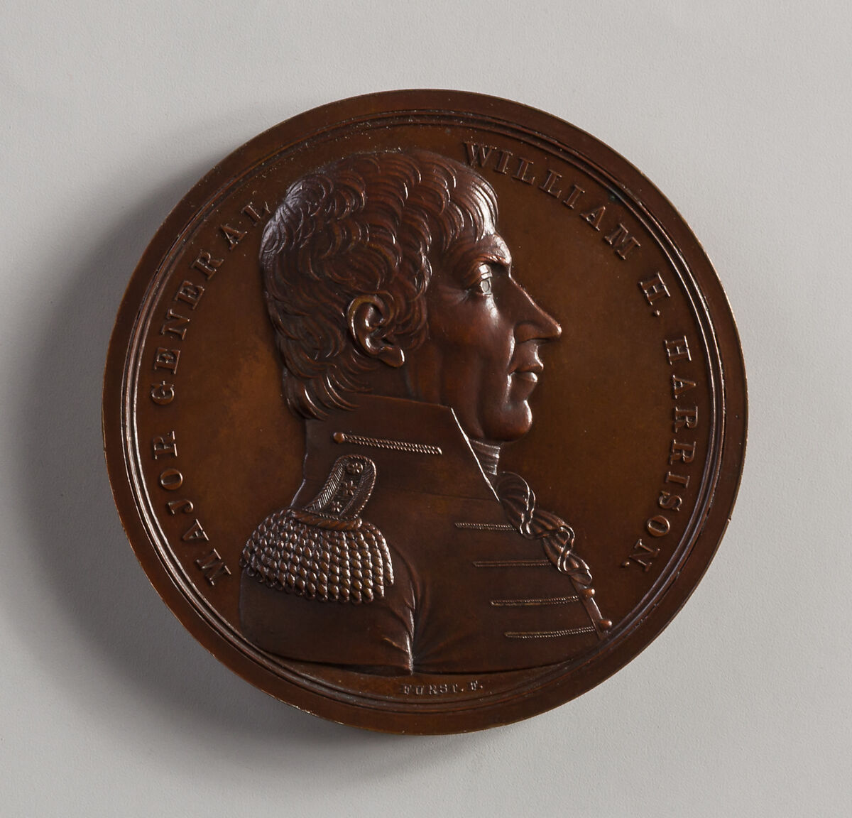 Medal of Major General William H. Harrison, Moritz Fürst (born 1782, active United States, 1807–ca. 1840), Bronze, American 