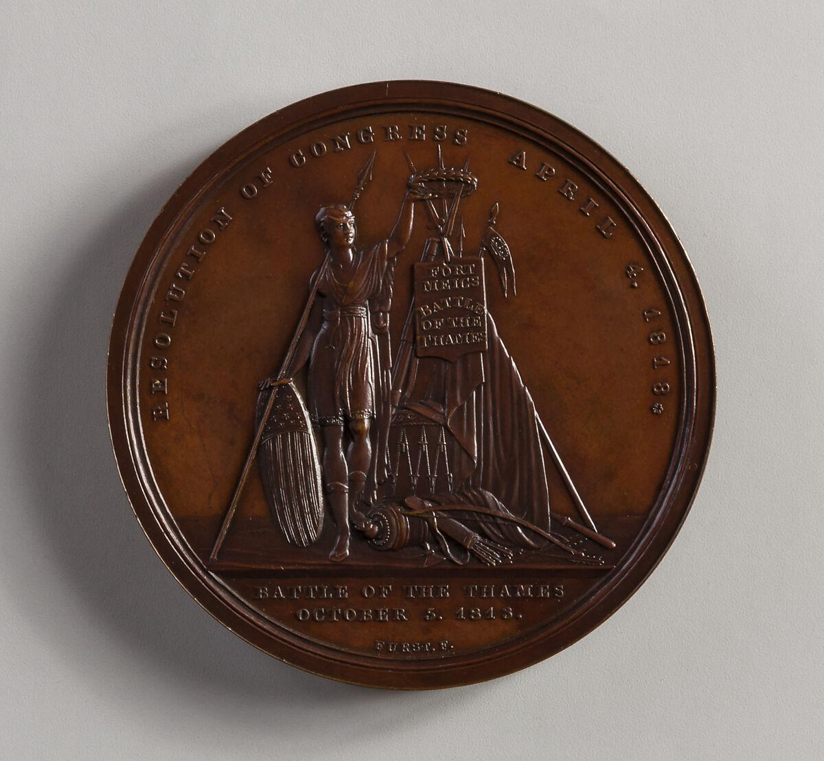 Medal of Major General William H. Harrison, Moritz Fürst (born 1782, active United States, 1807–ca. 1840), Bronze, American