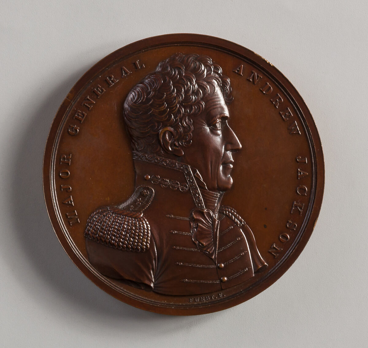 Medal of Major General Andrew Jackson, Moritz Fürst (born 1782, active United States, 1807–ca. 1840), Bronze, American 
