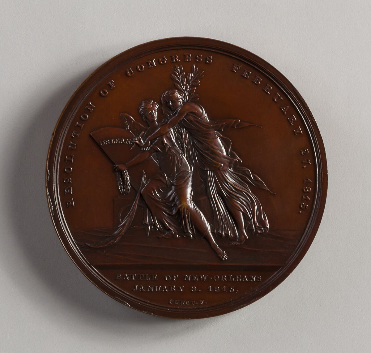 Medal of Major General Andrew Jackson, Moritz Fürst (born 1782, active United States, 1807–ca. 1840), Bronze, American