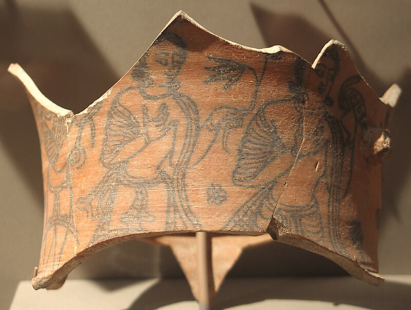 Fragment of a Vase, Painted terracotta, Pakistan 