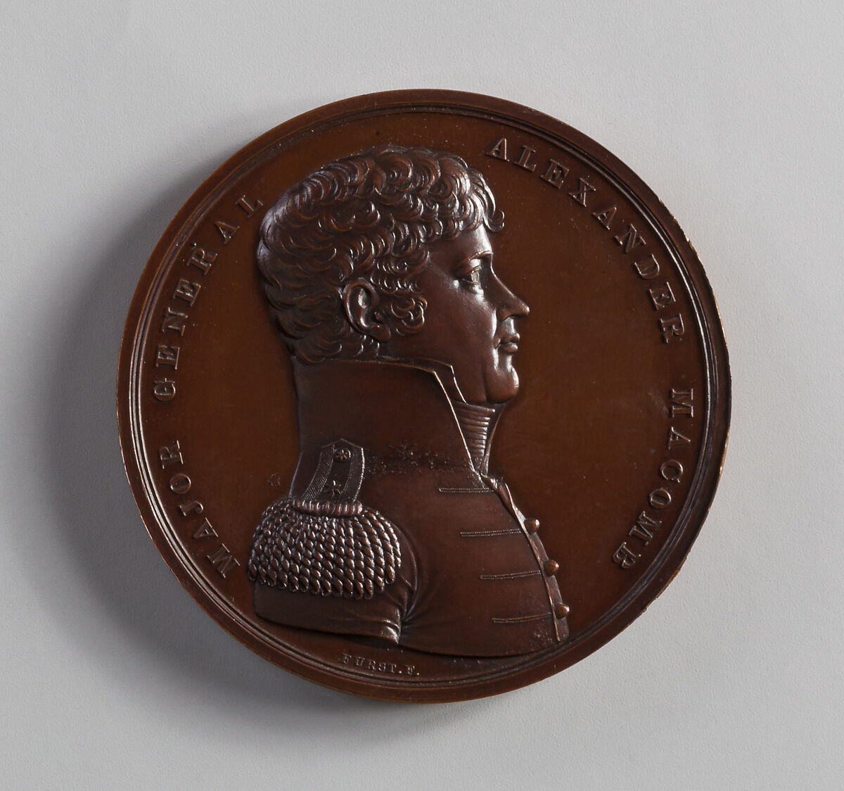 Medal of Major General Alexander Macomb, Moritz Fürst (born 1782, active United States, 1807–ca. 1840), Bronze, American 